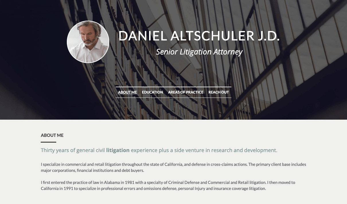 null Daniel Litigation Attorney Template from Strikingly